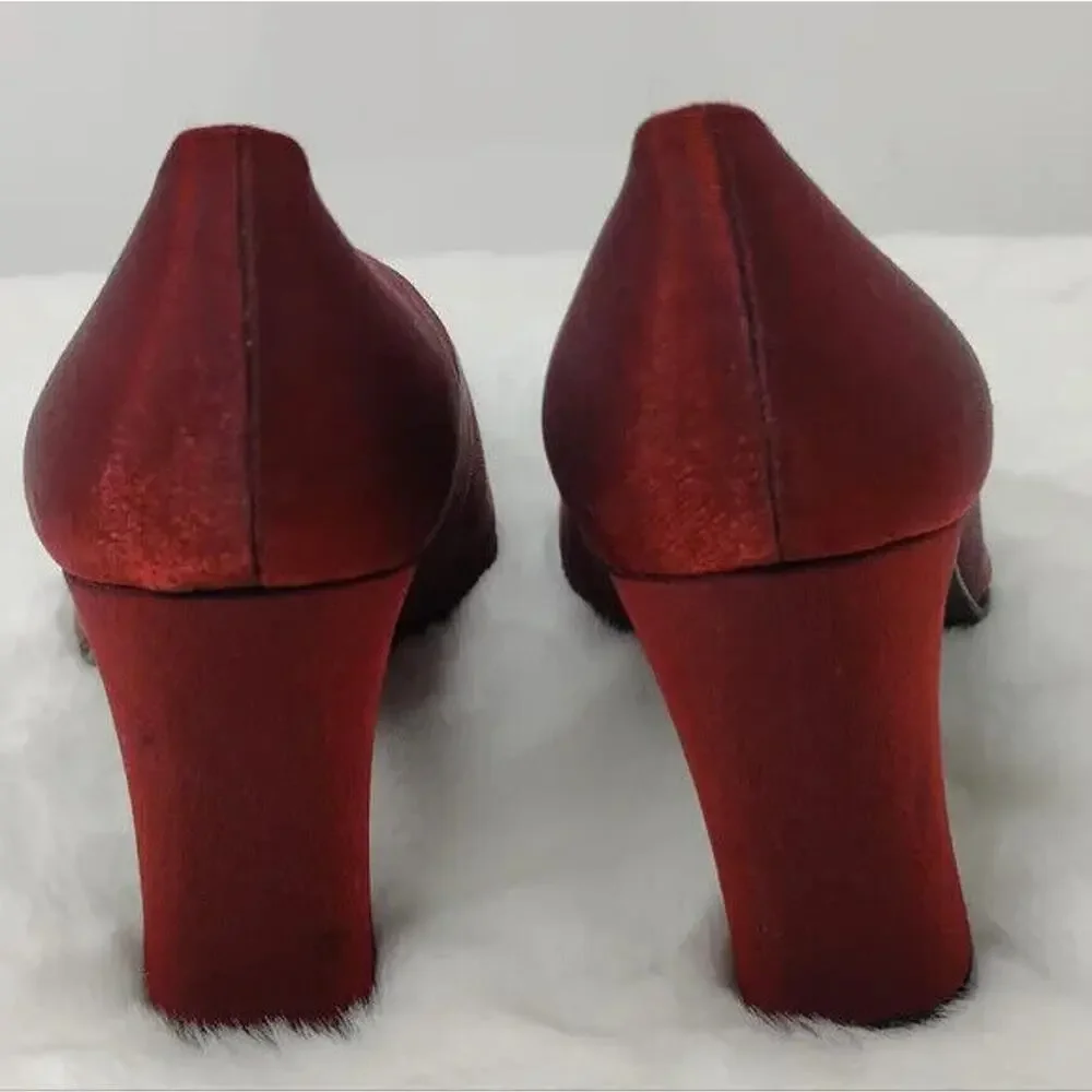 Burgundy Square toe Pump Size US 8.5M by Evan Picone